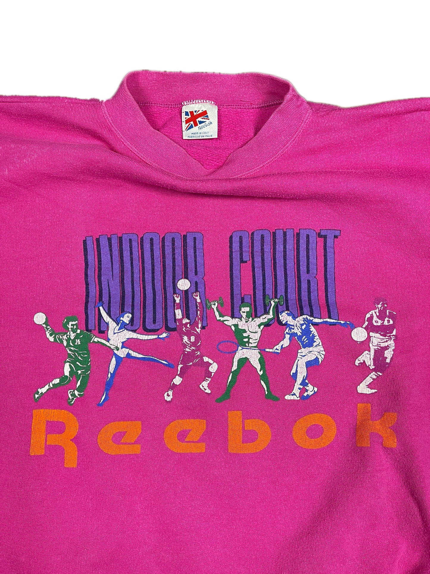 Vintage 1970s Reebok Boxy Sweatshirt Indoor Court Pink XL