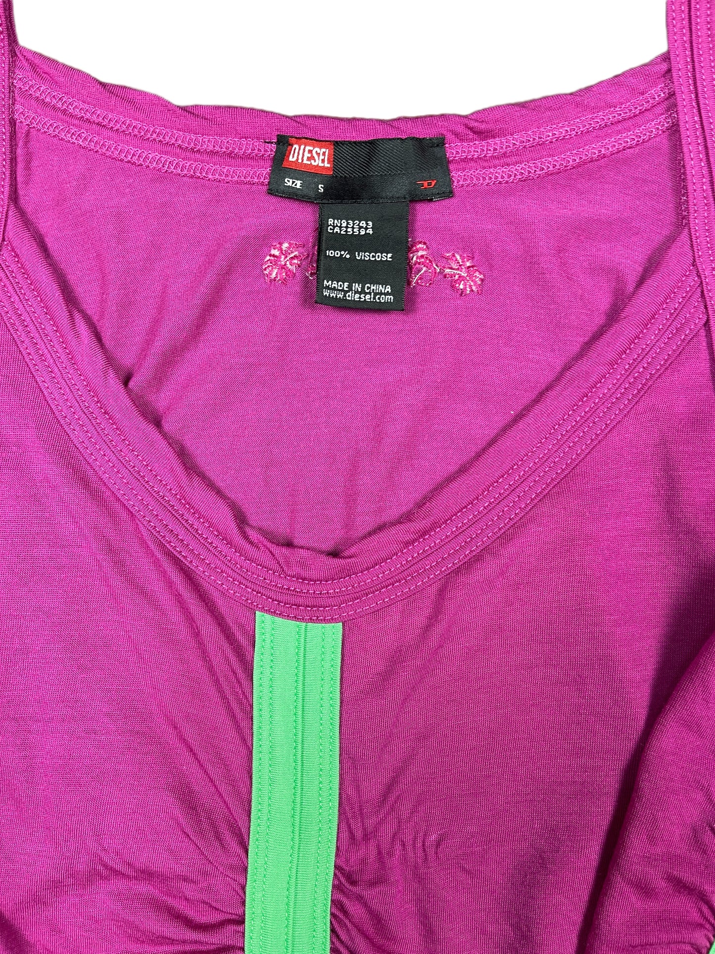 Y2k Diesel Sleeveless Top Purple Green - S