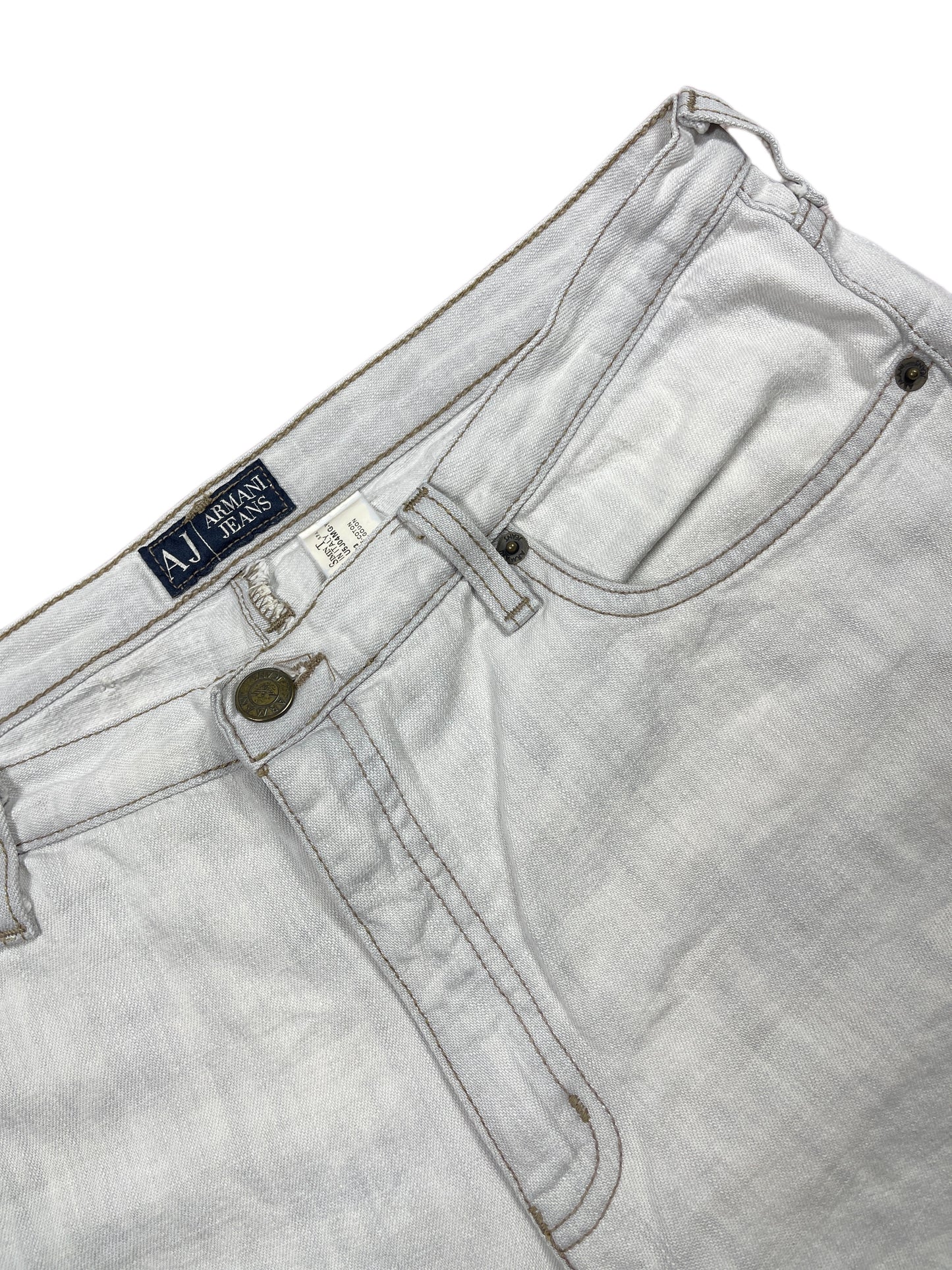 Y2k Armani Jeans 2000s Denim Pants Blue White - M