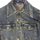 Vintage Mod Fly Denim Long Sleeve Dress Blue - XL