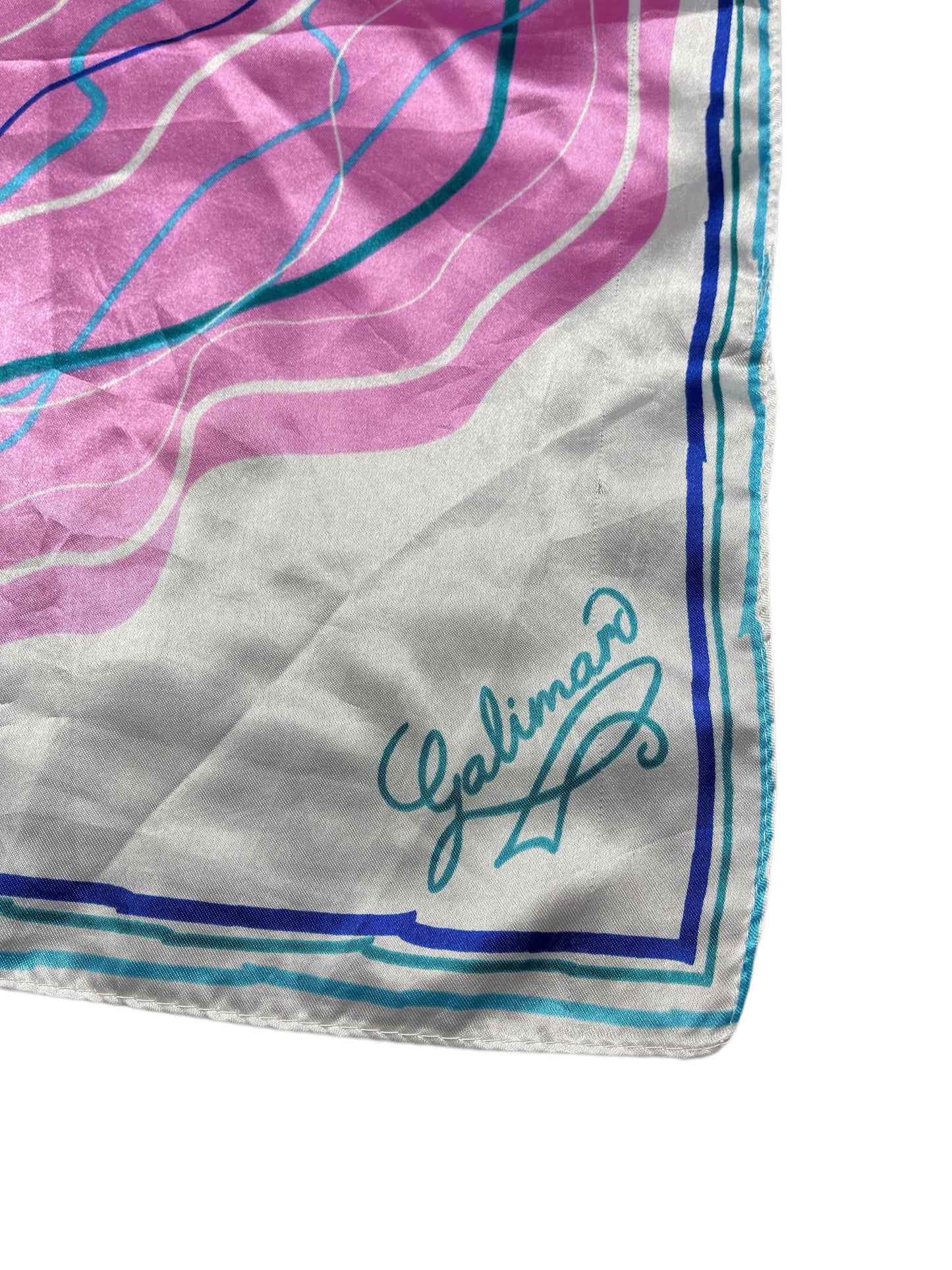 Vintage Galimard Handkerchief Pink White