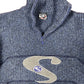 Vintage Sun Valley Knitted Zip Sweatshirt Blue - M