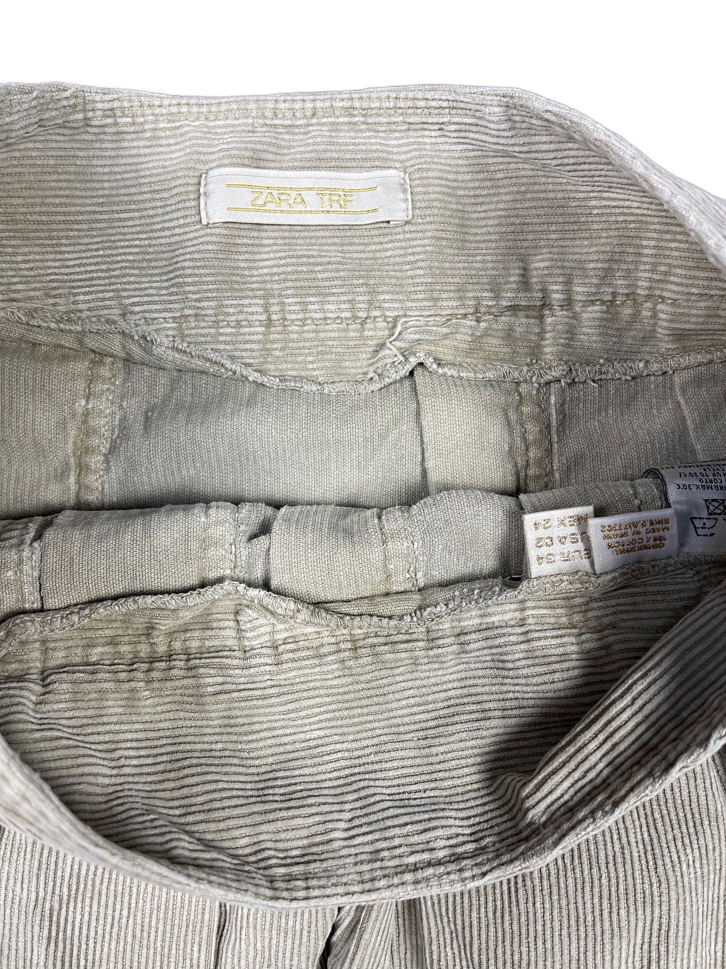 Zara Corduroy Skirt Cream - XS