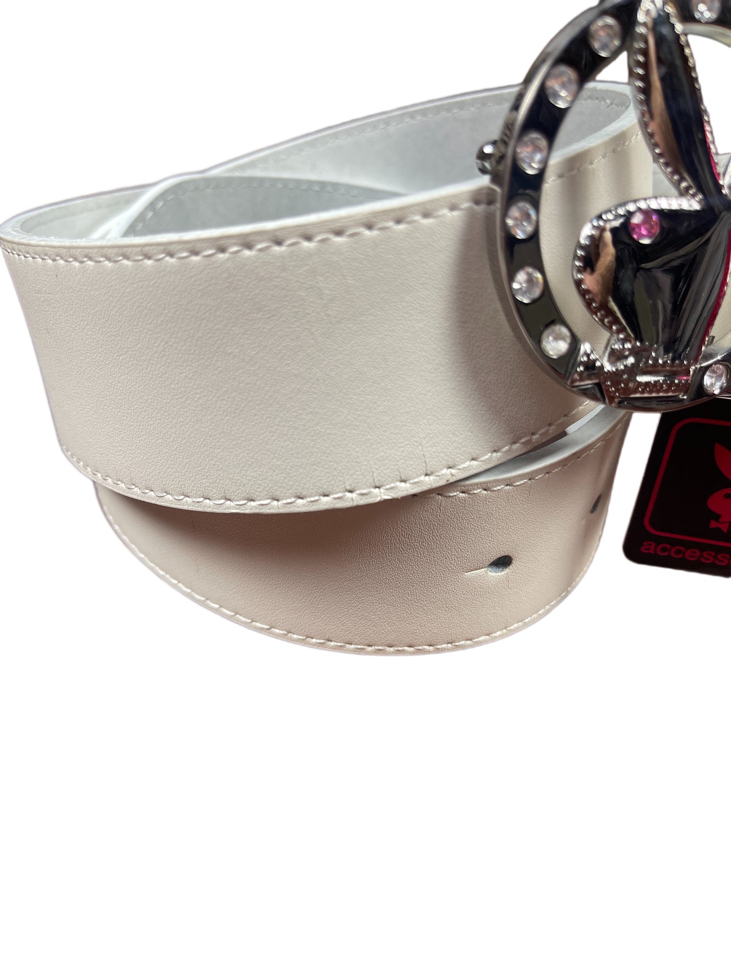 Y2k Playboy Leather Plug Belt White 2004