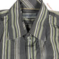 Y2k Chevignon Long Sleeve Shirt Striped Gray Green - L