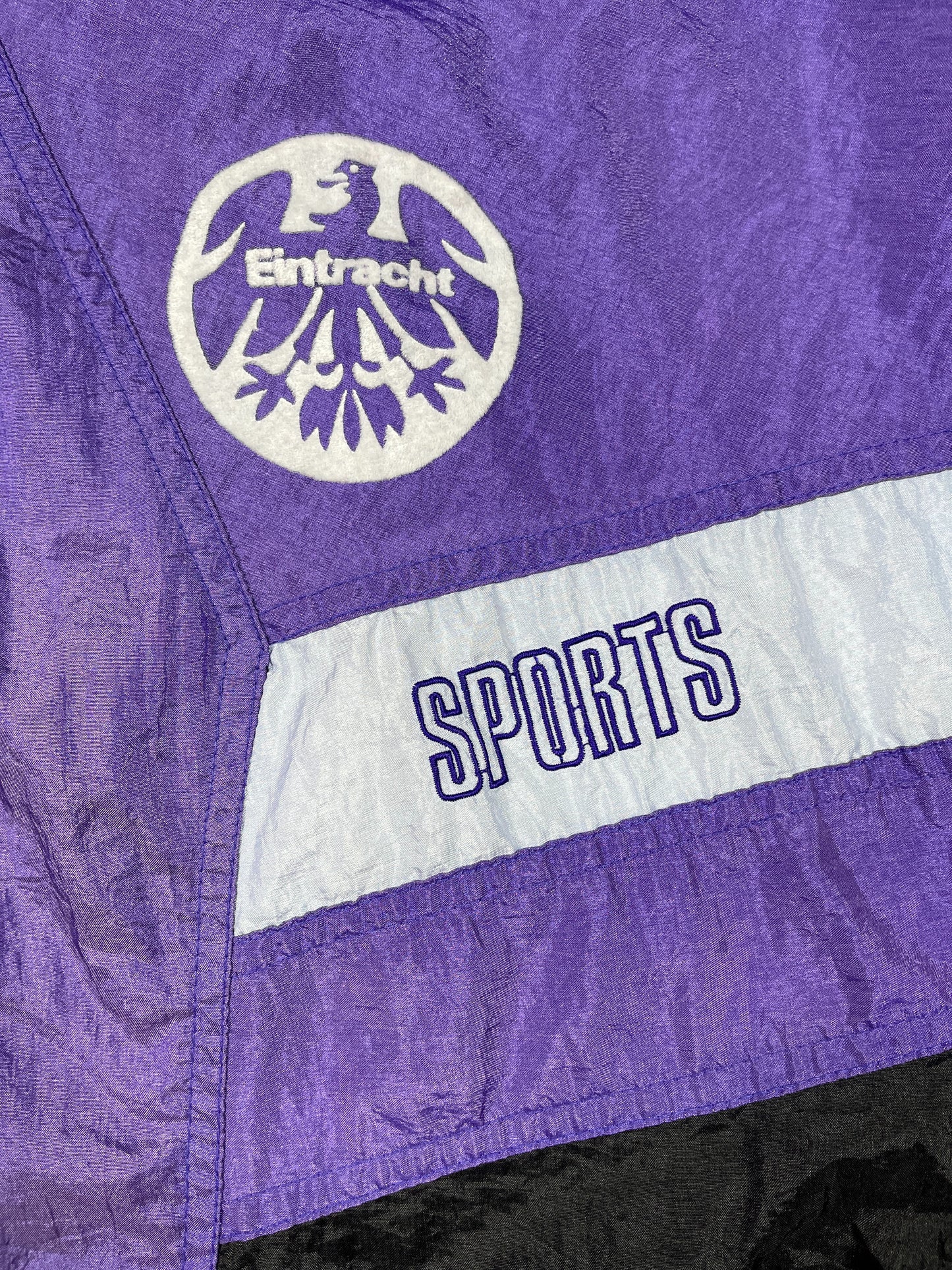 Vintage Puma Eintracht Frankfurt Basketball Sport Jacket Purple Black - XL