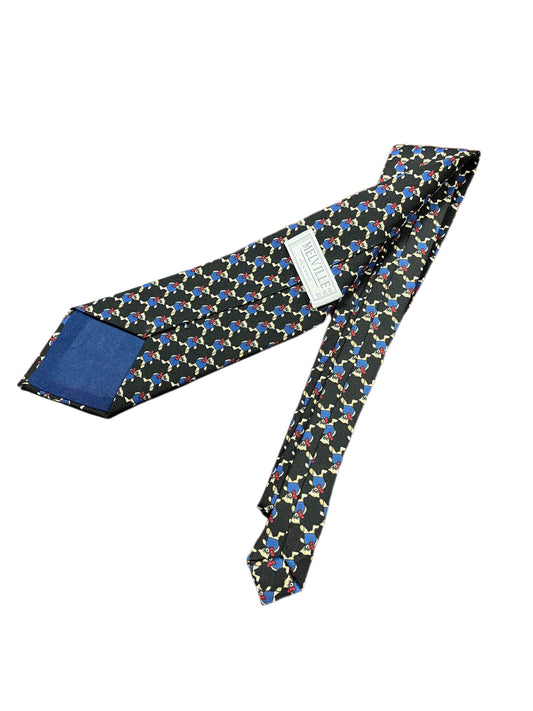 Vintage Melville Teddy Bear Tie Black