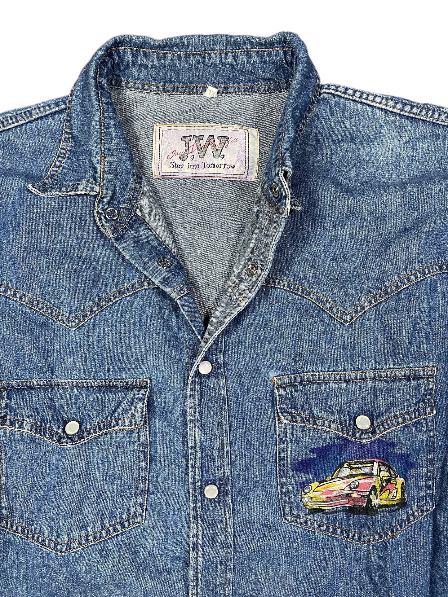 VIntage JW Long Sleeve Denim Shirt Blue - XL