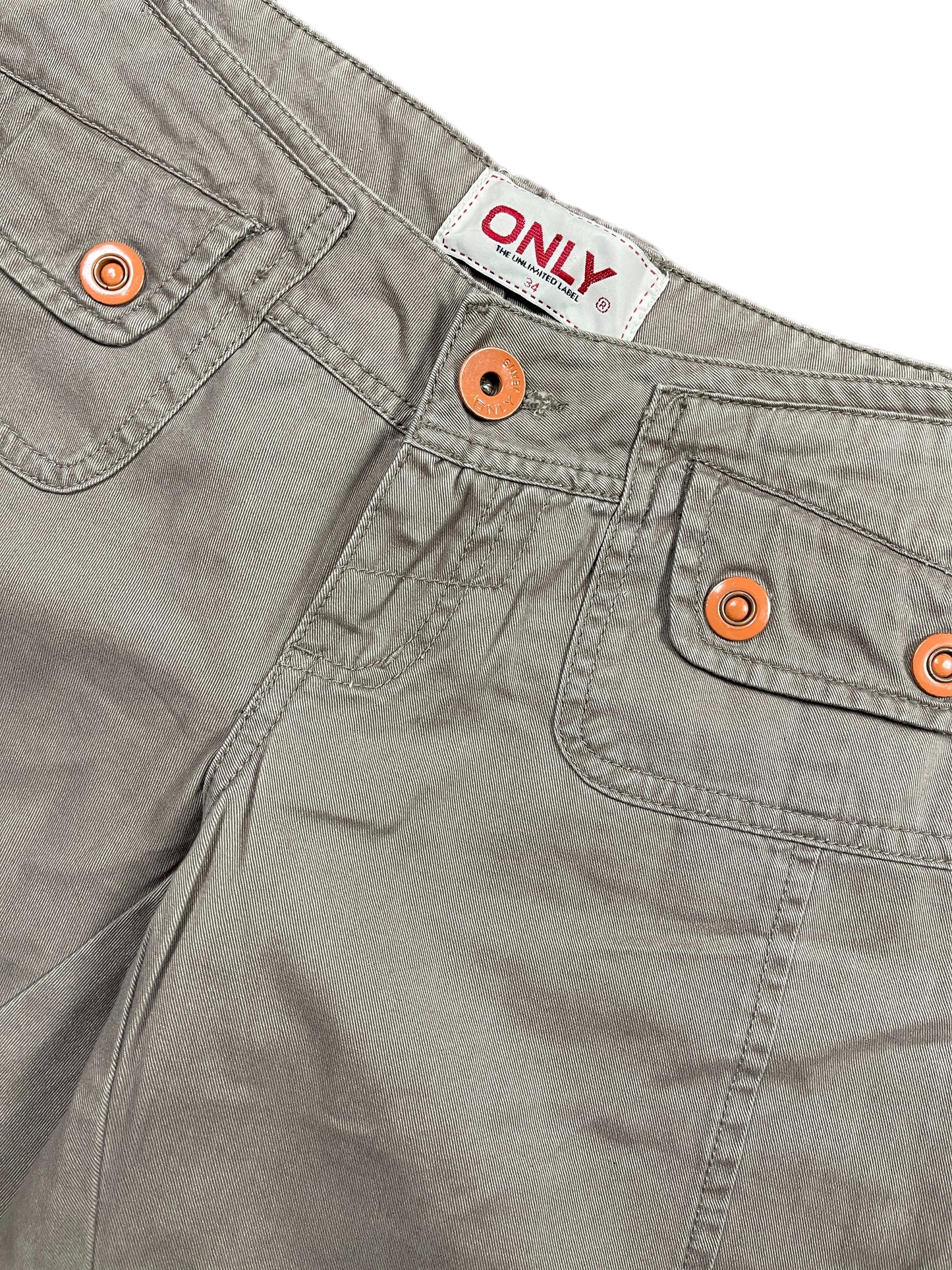 Y2k Only Low Waist Bootcut Pants Brown - XS