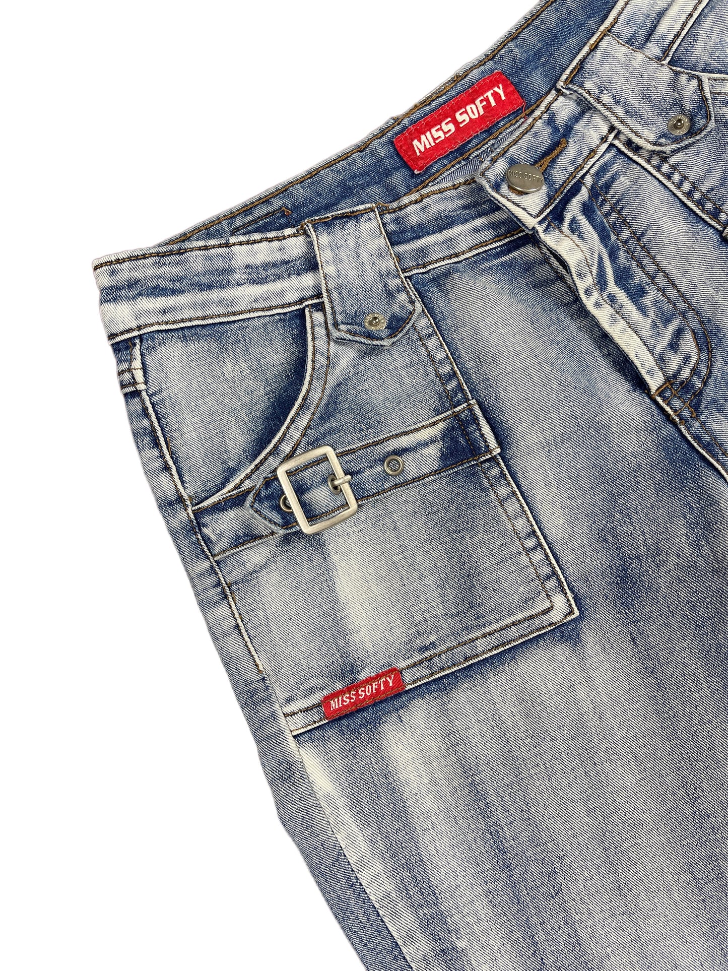 Y2k Miss Softy Denim Capri Pants Blue - S