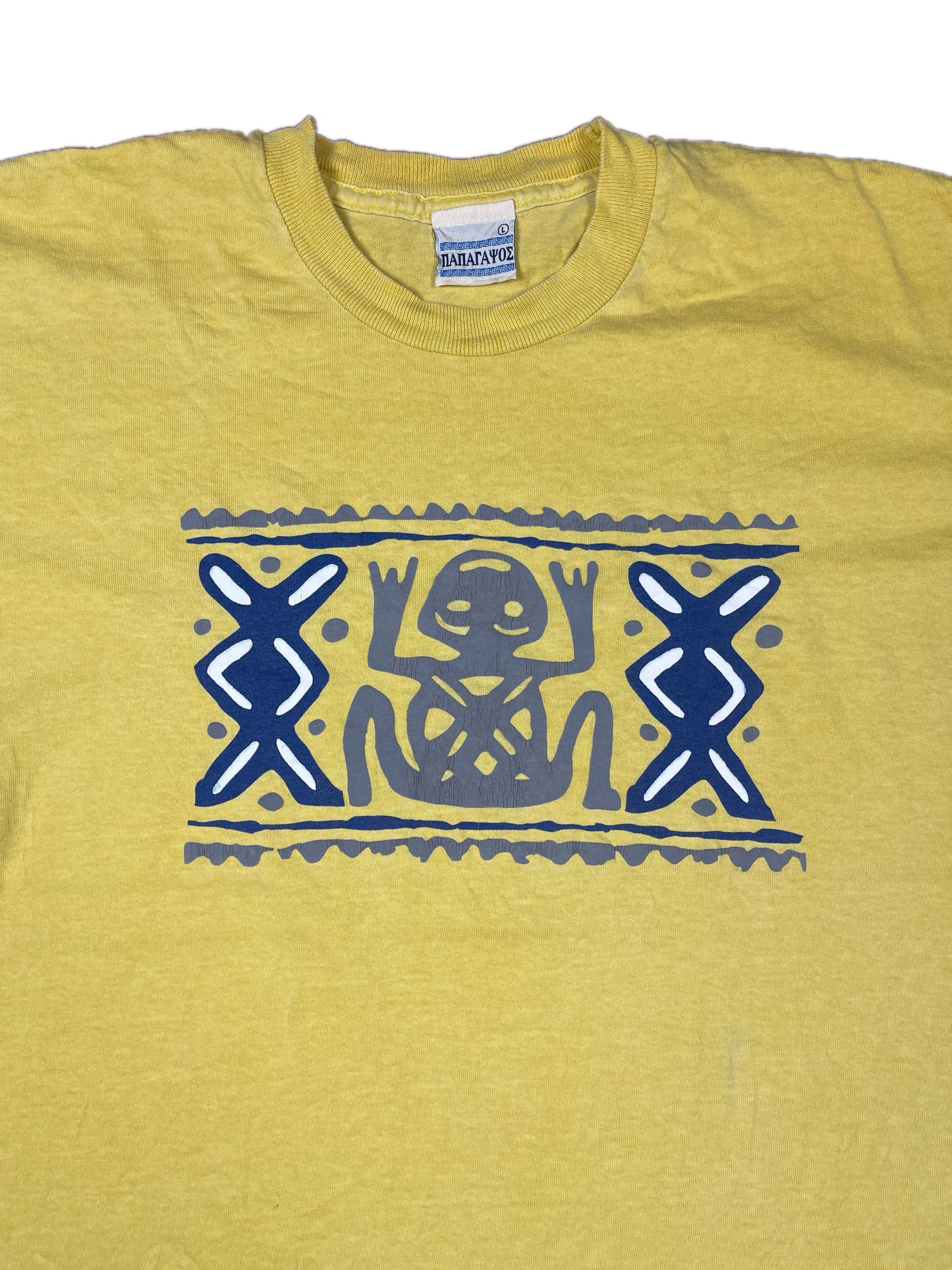 Vintage Aztec SInglestitch T-Shirt Yellow - L