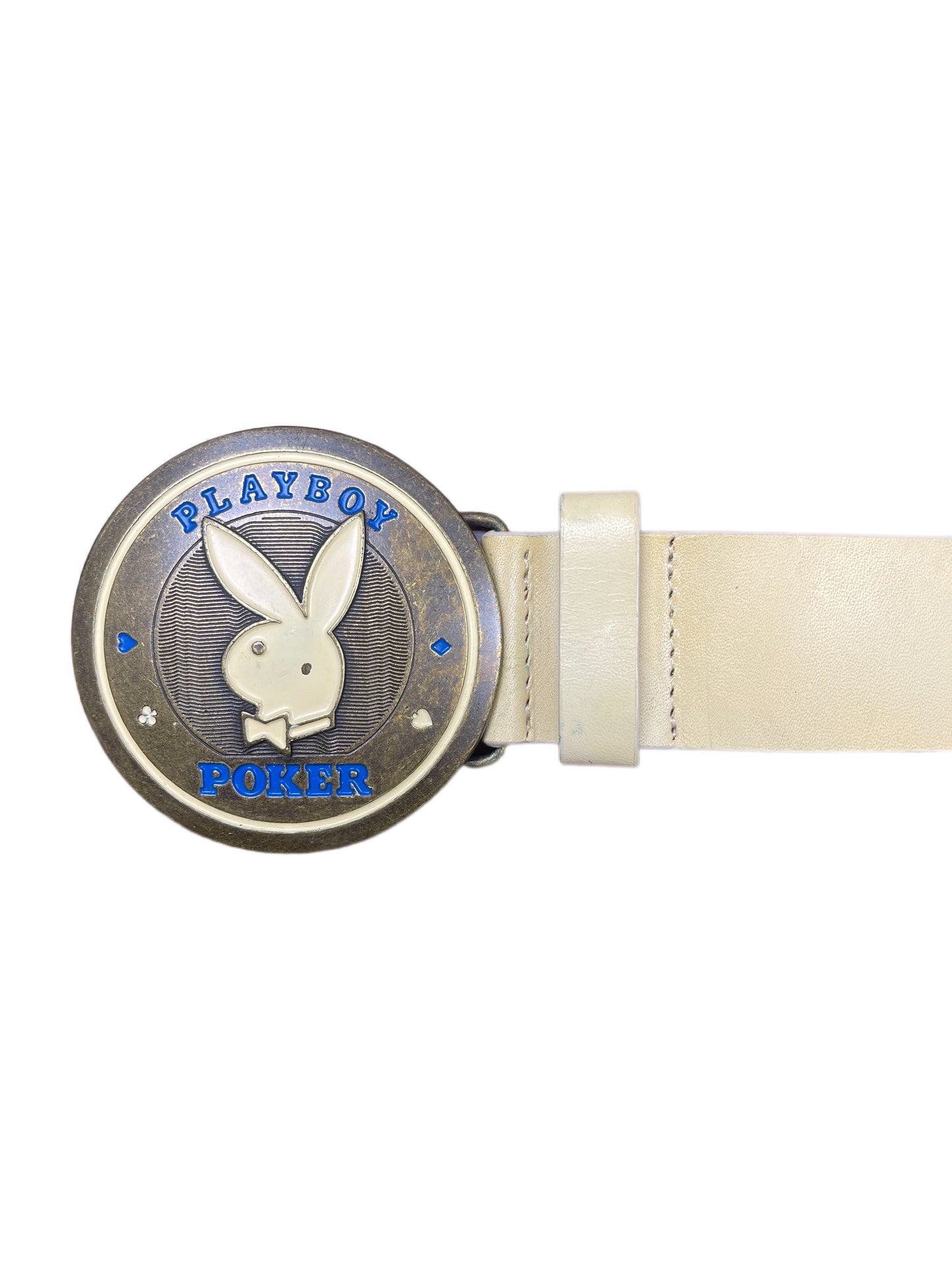 Y2k Playboy Leather Plug Belt Cream 2004