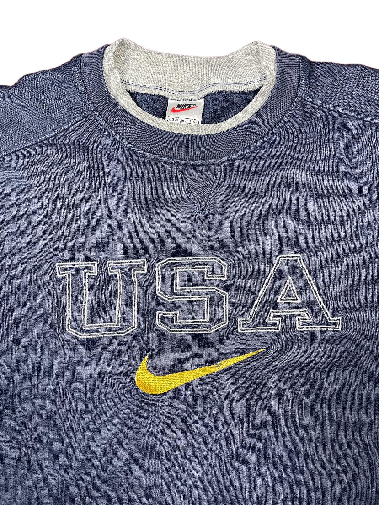 Vintage 1990s Nike Sweatshirt Navy Gray - M