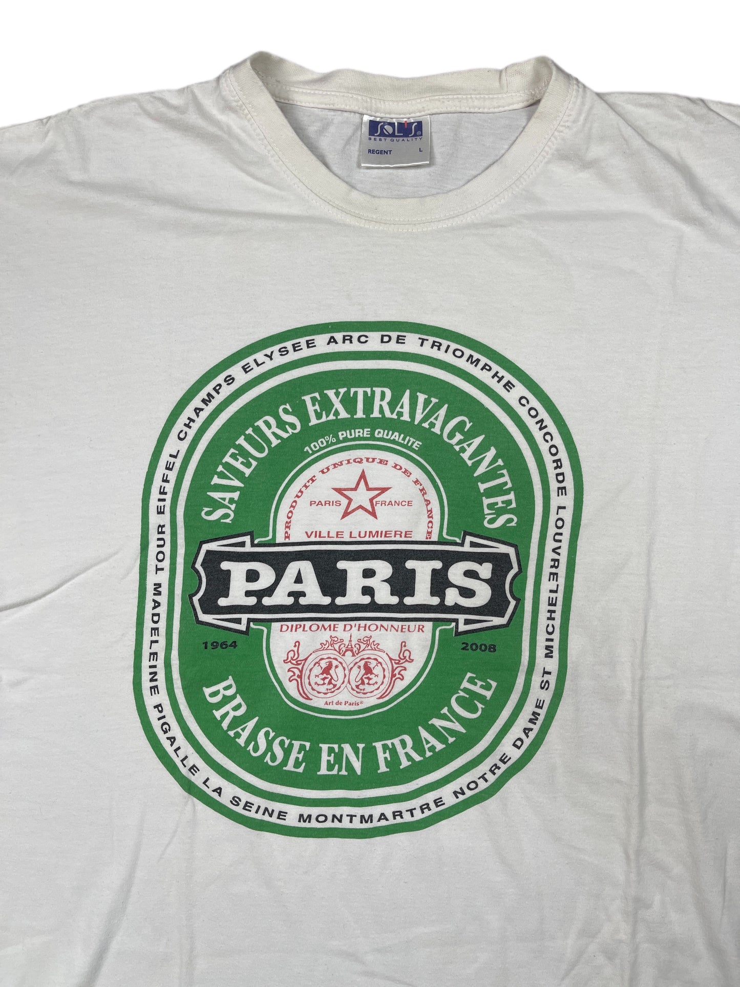 Y2K Paris White T-Shirt White 2008 L