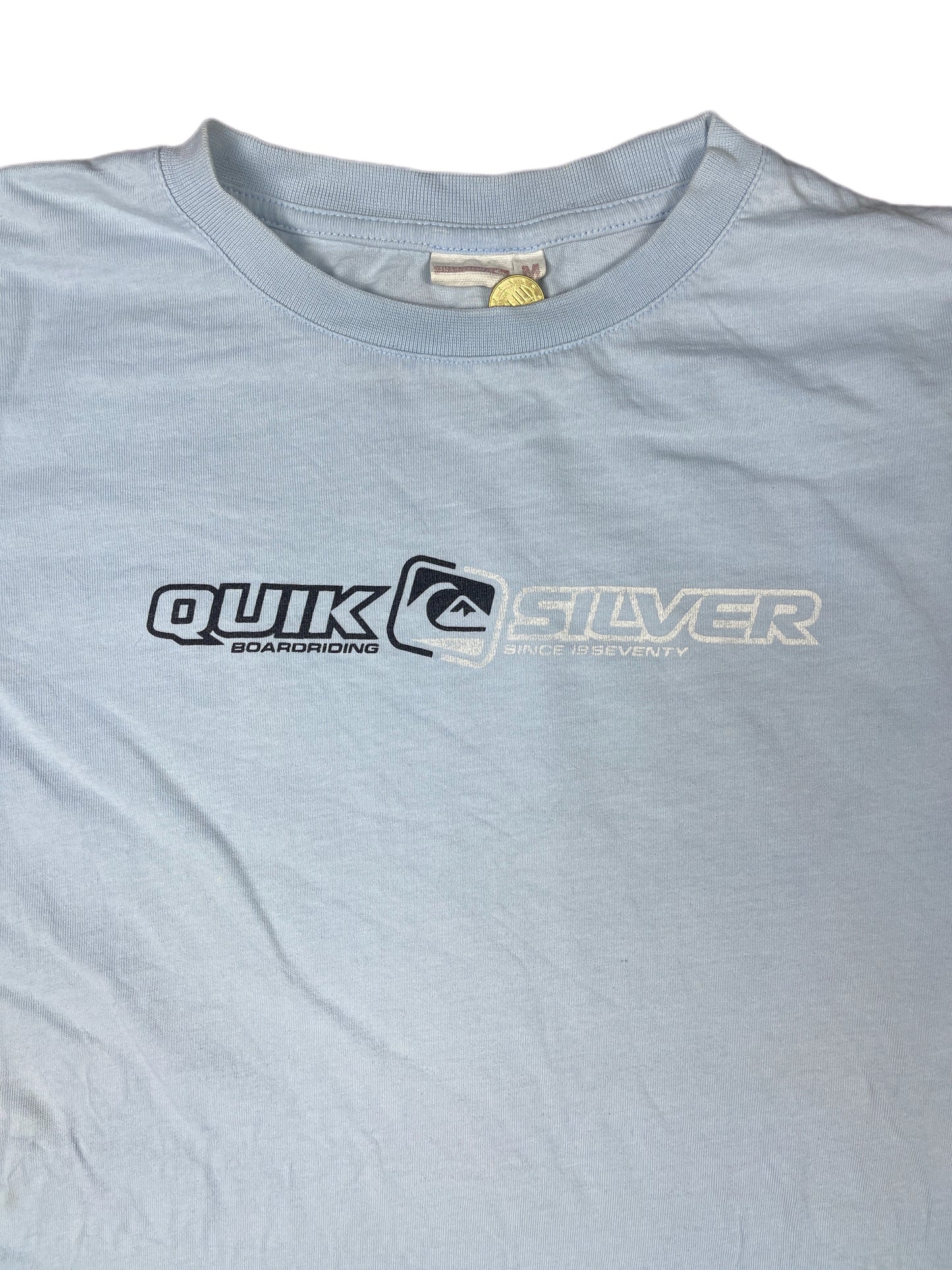 Y2k Quiksilver T-Shirt Light Blue - M