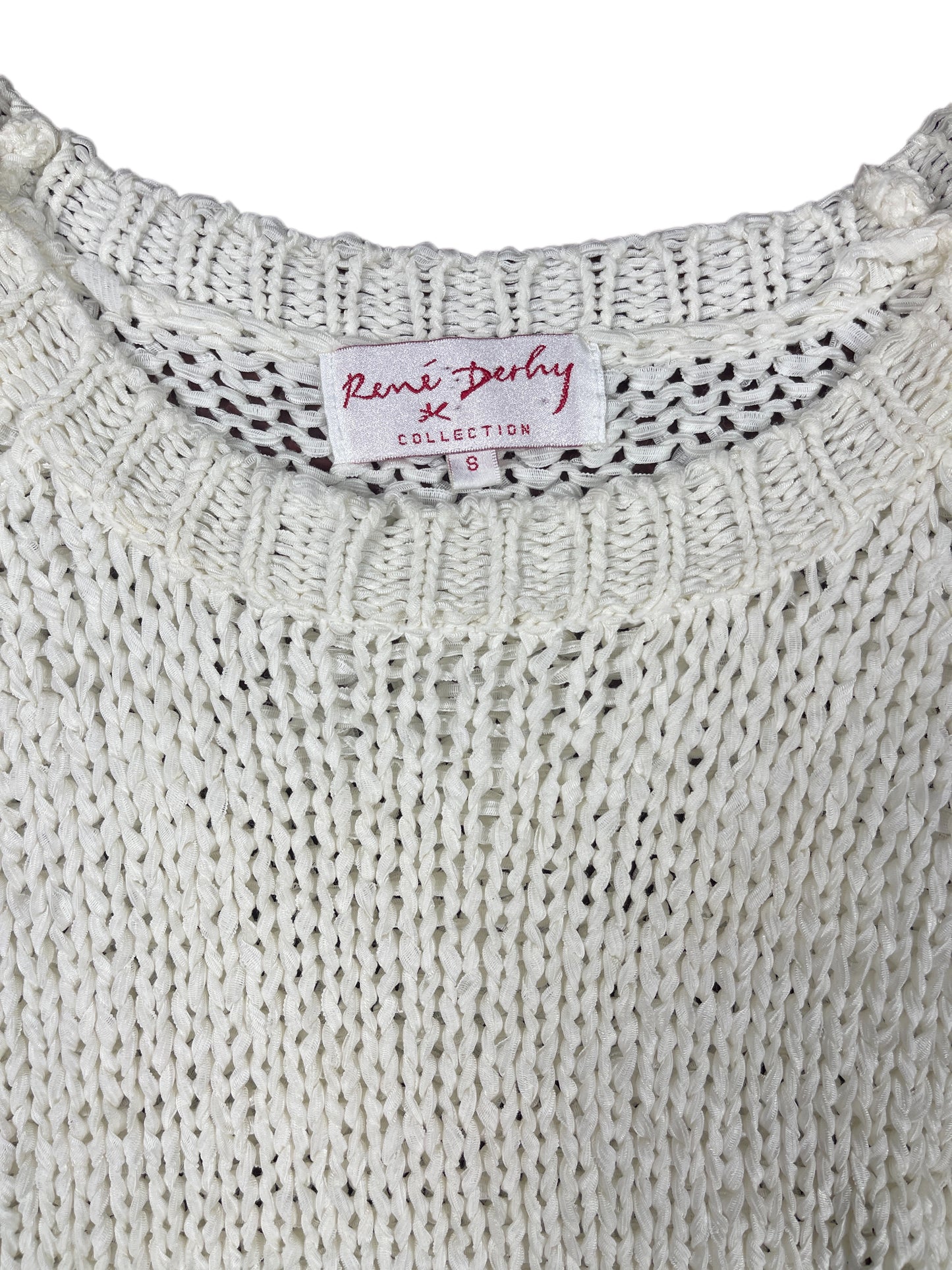 Rene Derhy Knitted Short Sleeve Sweatshirt White - S