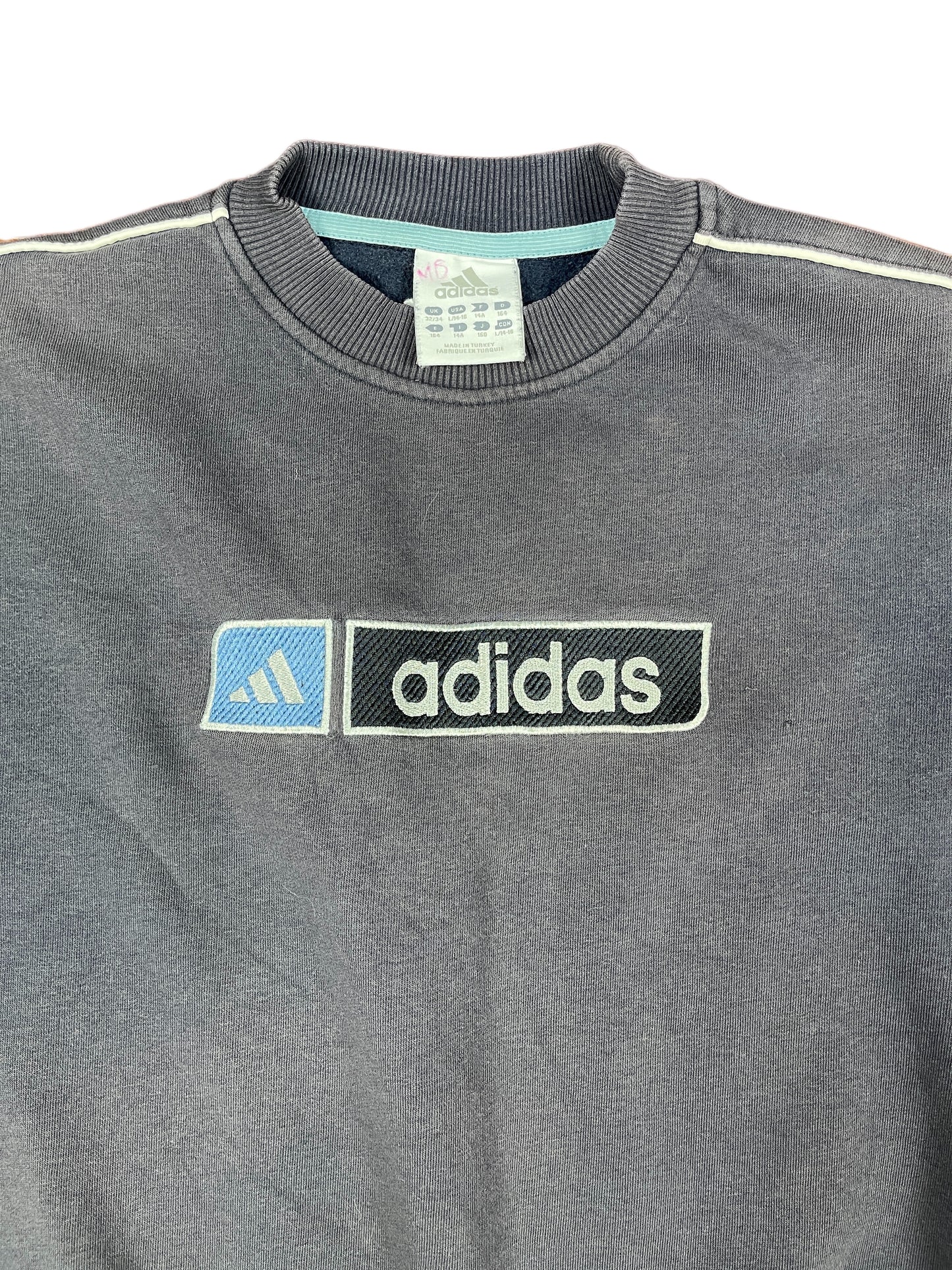 Vintage 2003 Adidas Sweatshirt Embroidered Gray - XS