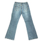 Y2k Colours of the World Denim Flared Jeans Pants Blue - S