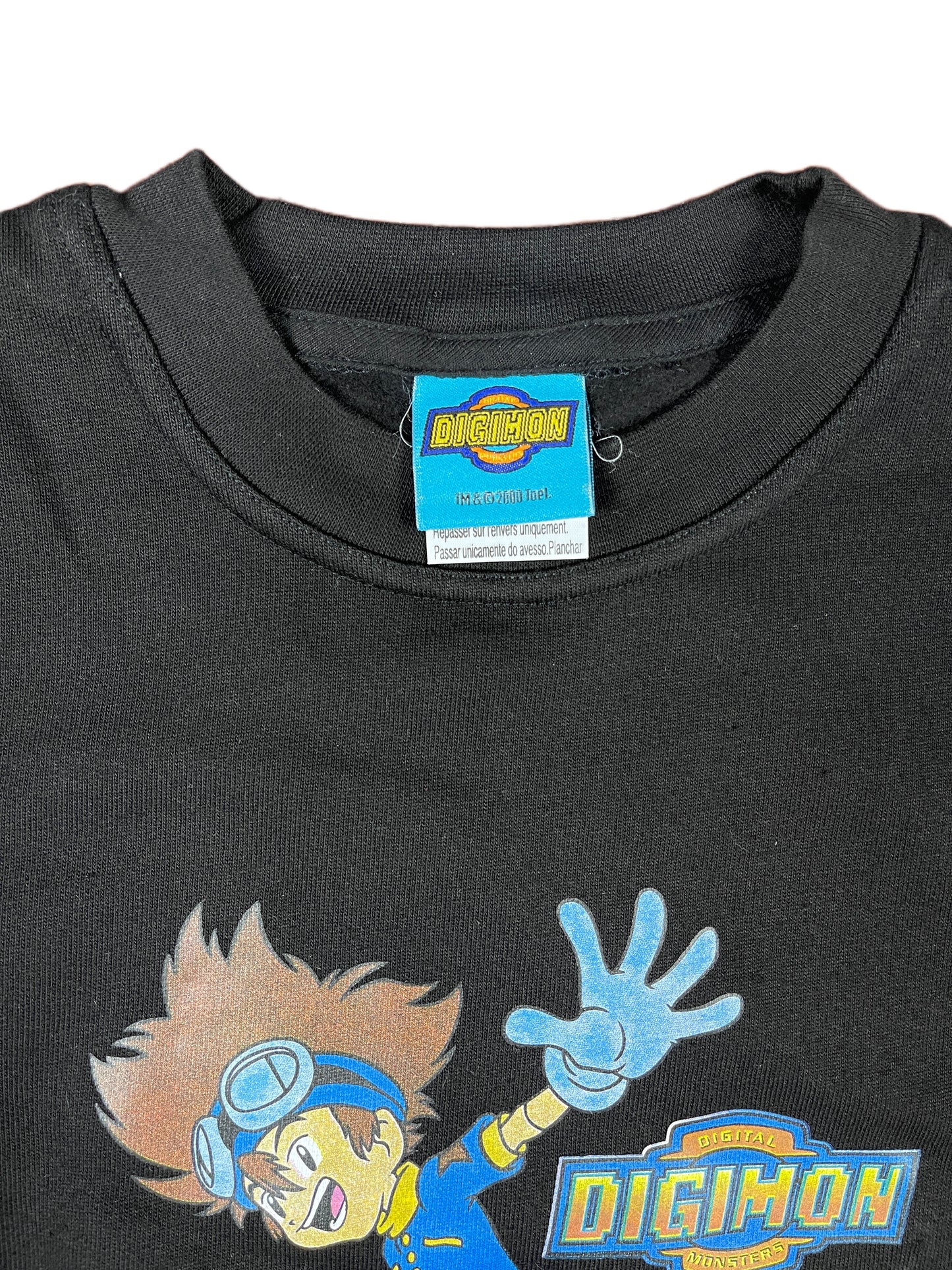 Vintage Digimon Sweatshirt Black 2000 - XS