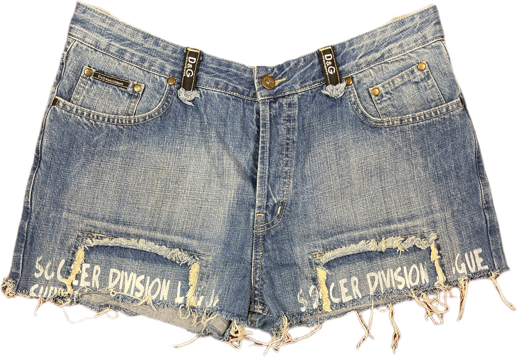 Y2K Dolce & Gabbana Reworked Denim Shorts Cotton XL
