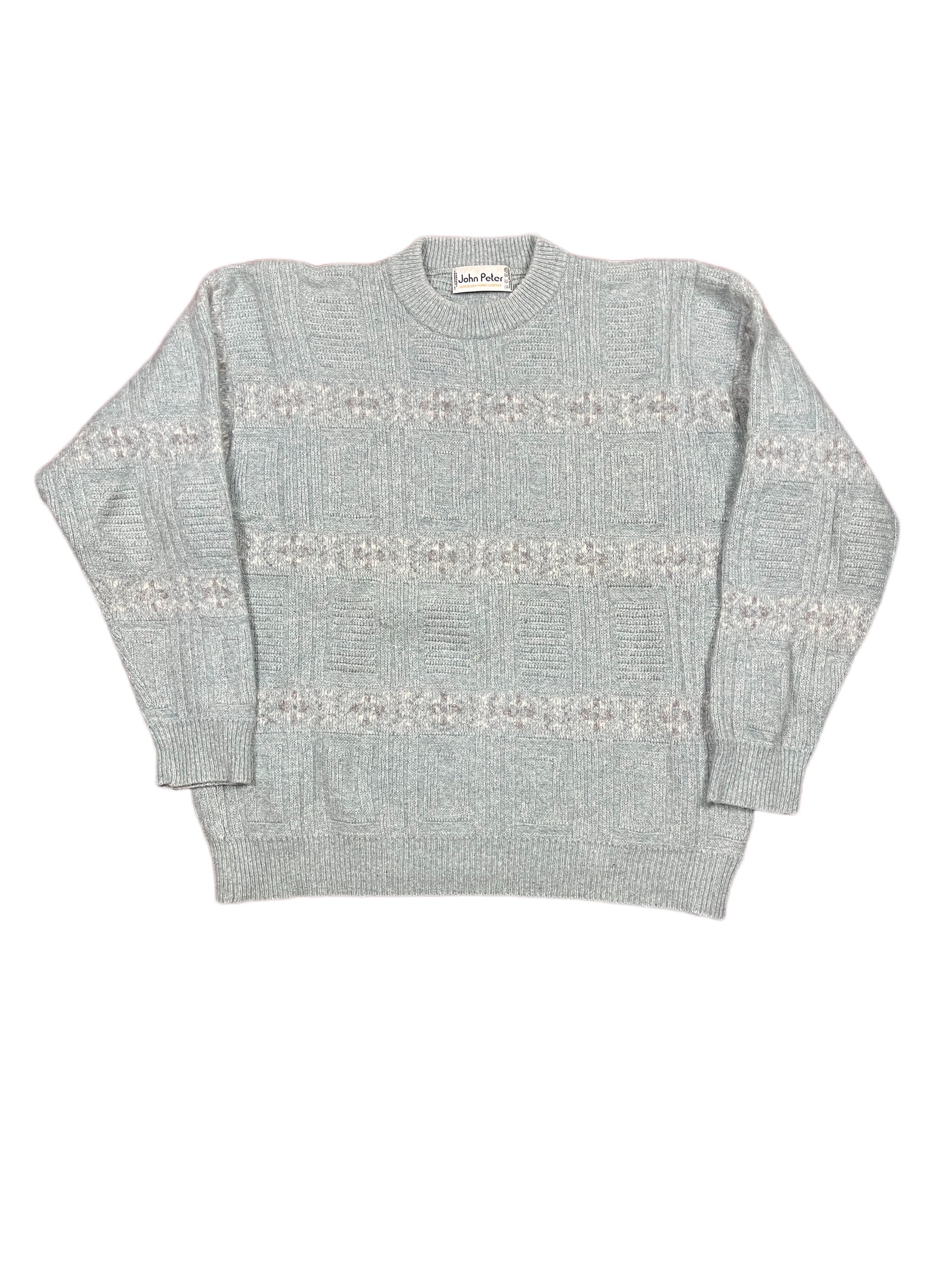 Vintage John Peter Knitted Sweatshirt Turquoise - M