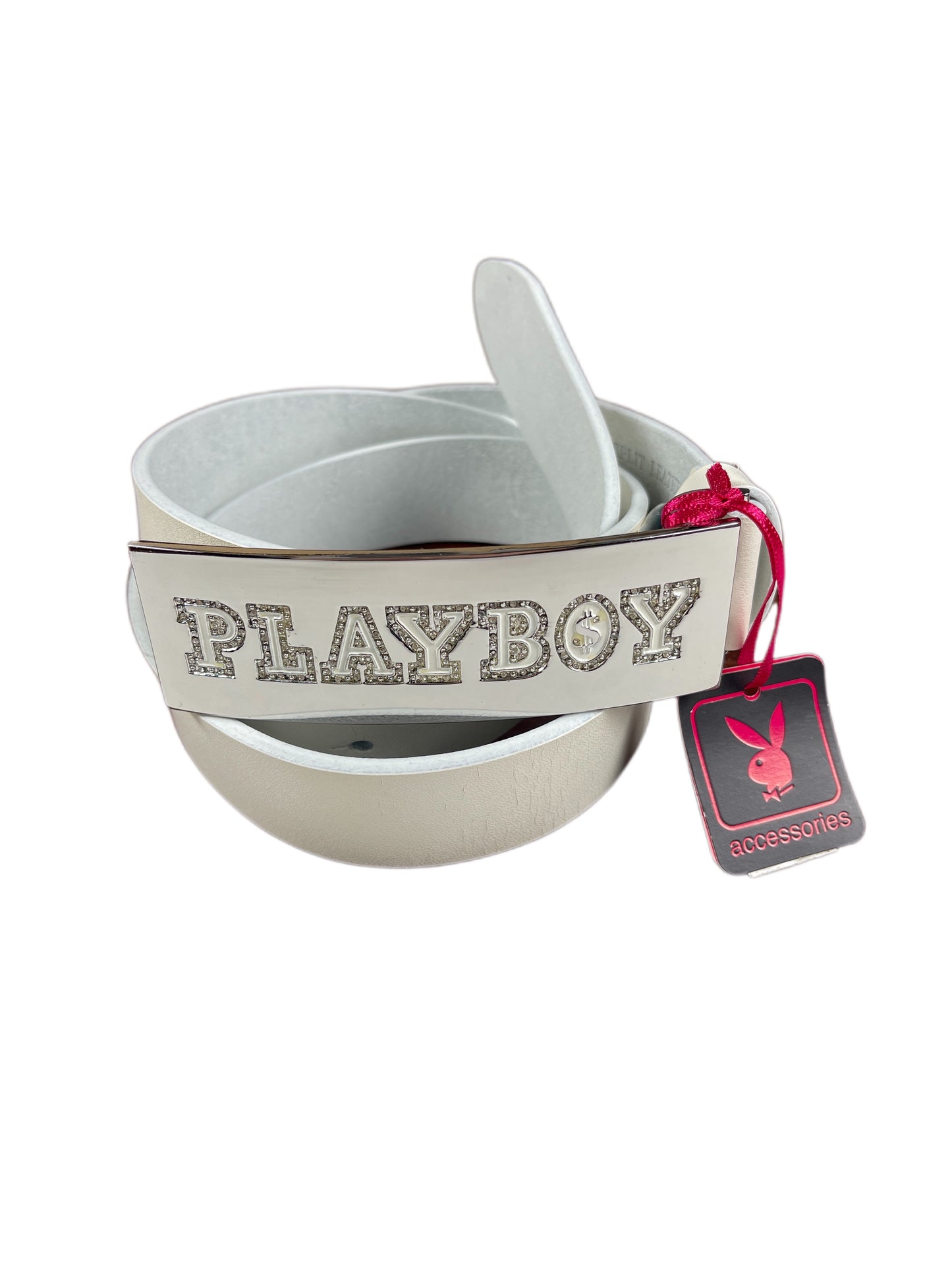 Y2k Playboy Leather Plug Belt White 2004