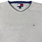 Y2k Tommy Hilfiger Knitted Sweatshirt Beige Cream XL