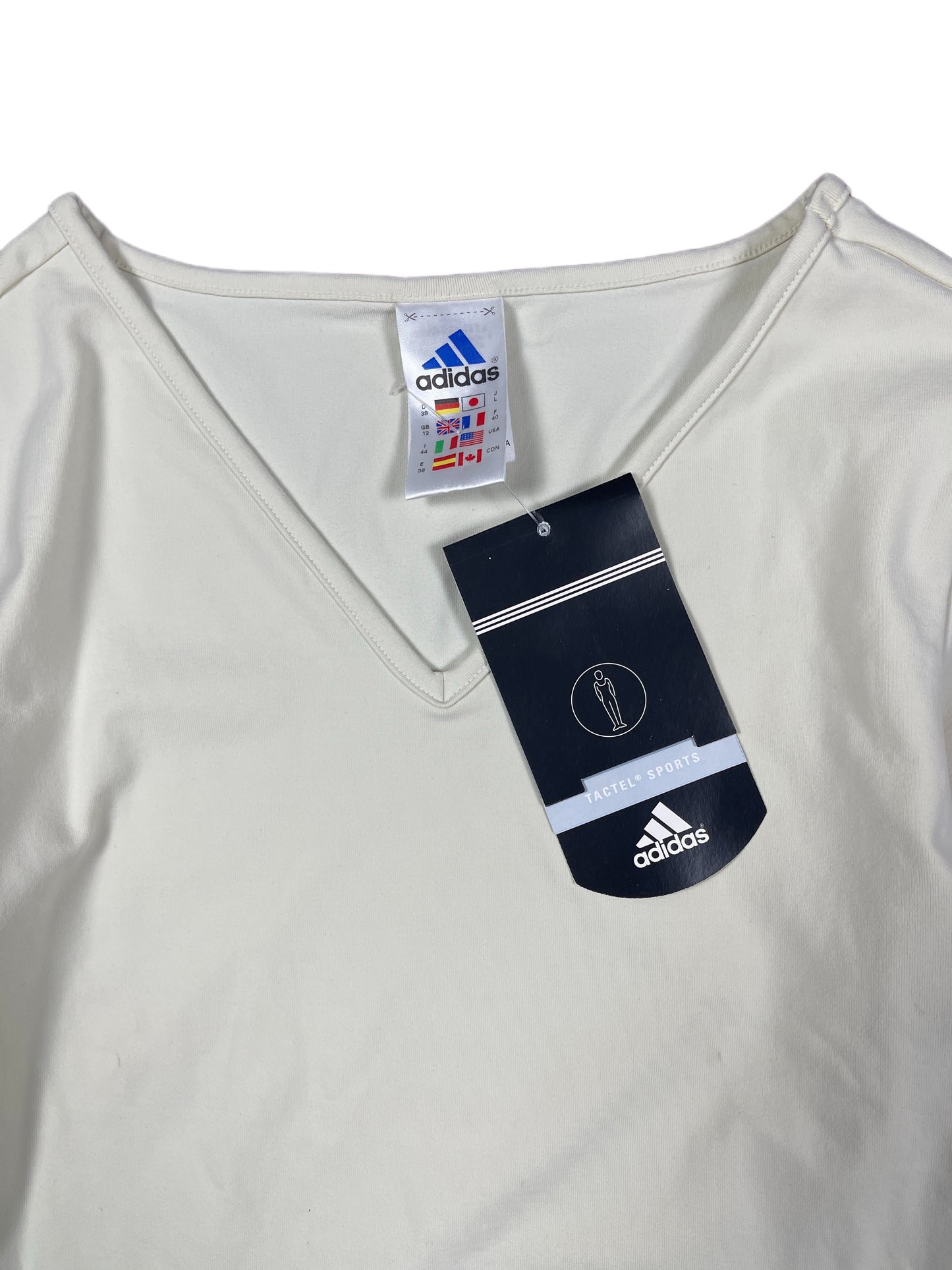 Y2k Adidas Long Sleeve Top Cream - M