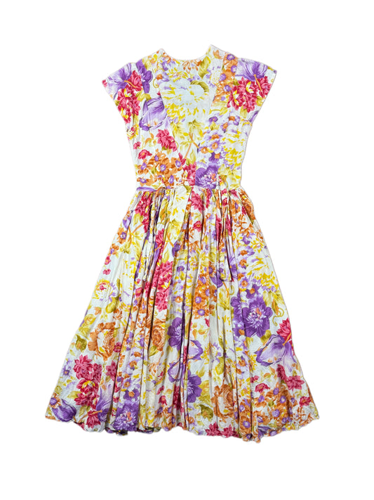 Vintage Giorgio Karten Short Seele Dress Flower Multicolor - S