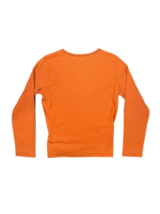 Y2k Blay Style Long Sleeve Top Orange - L/XL