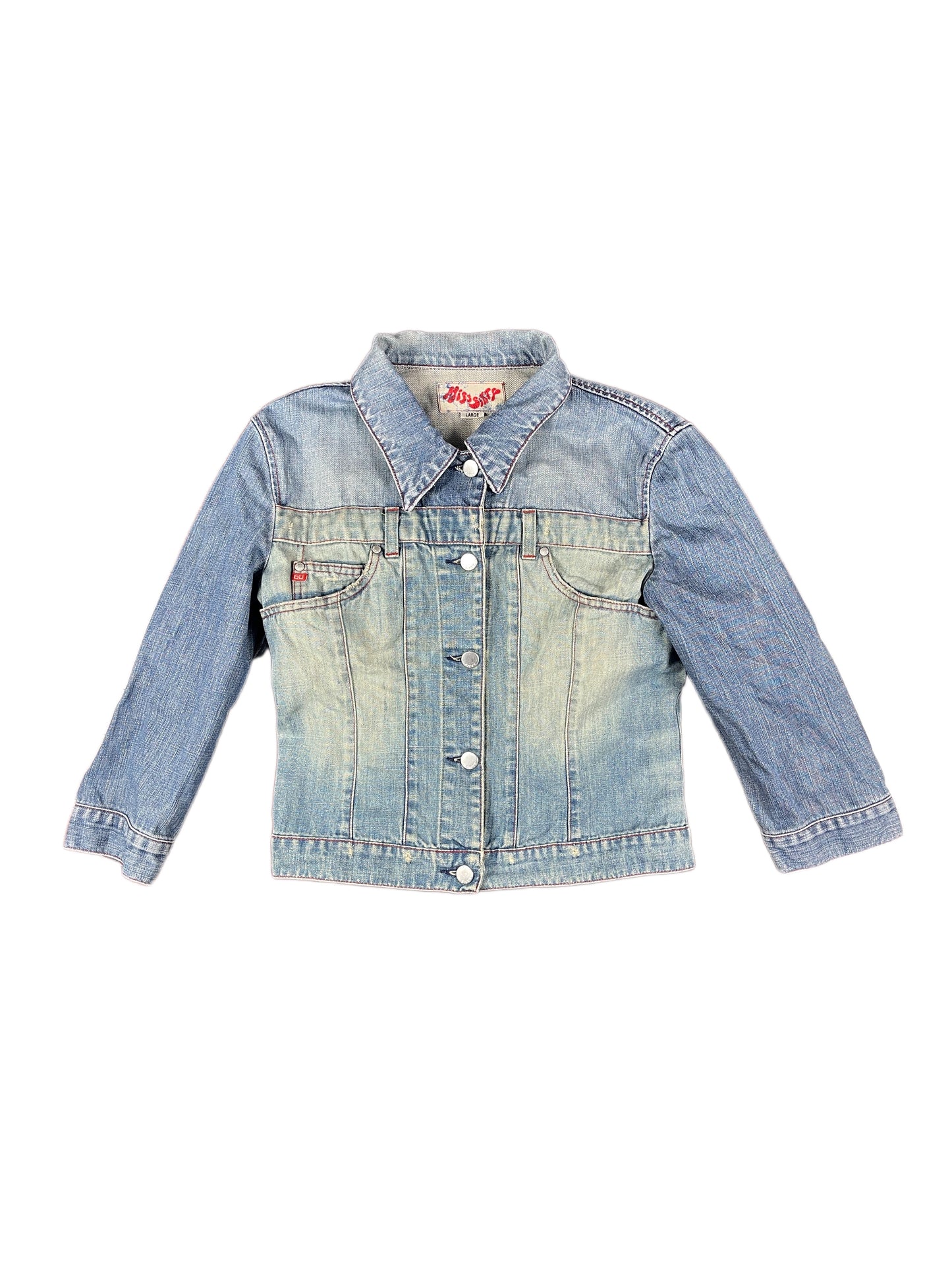 Y2k Miss Sixty Denim Jacket Phantom Pocket Blue - L