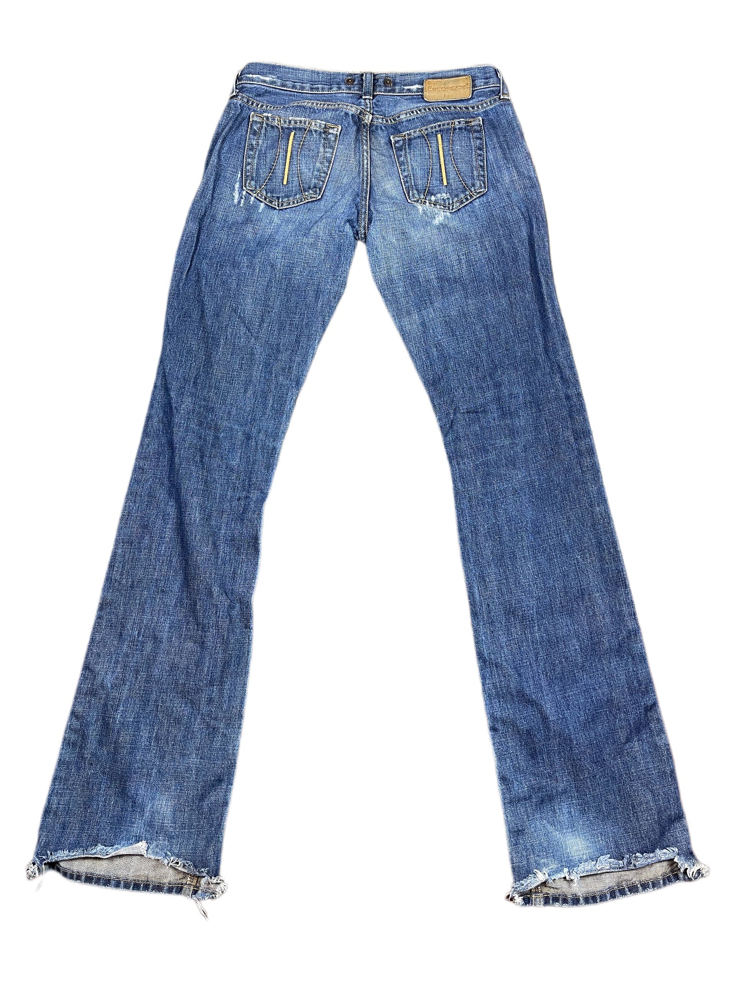Y2k Fornarina Low Waist Flared Denim Pants Blue - M/L