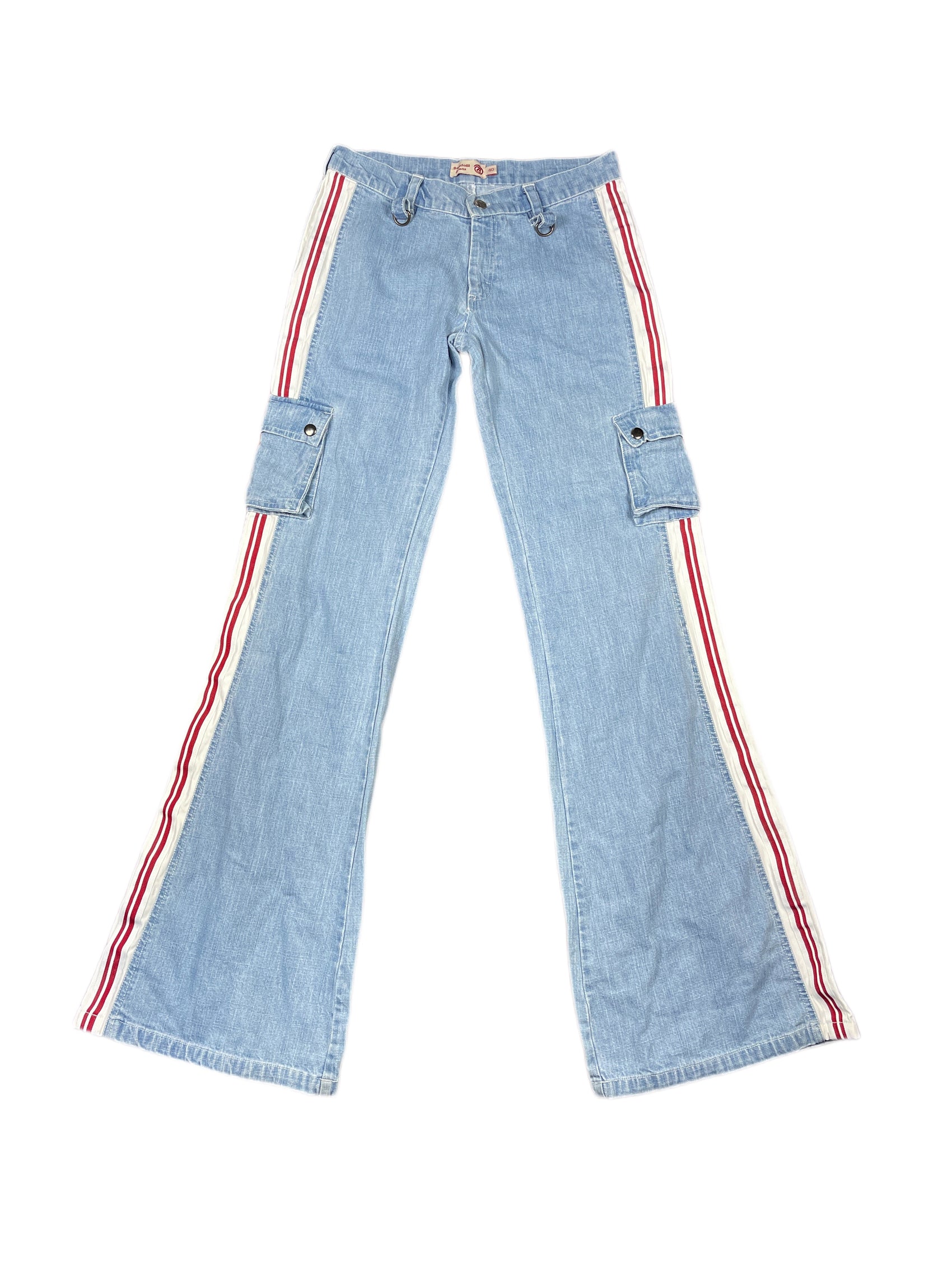 Y2k Bandolli Jeans Denim Flared Pants Blue - L