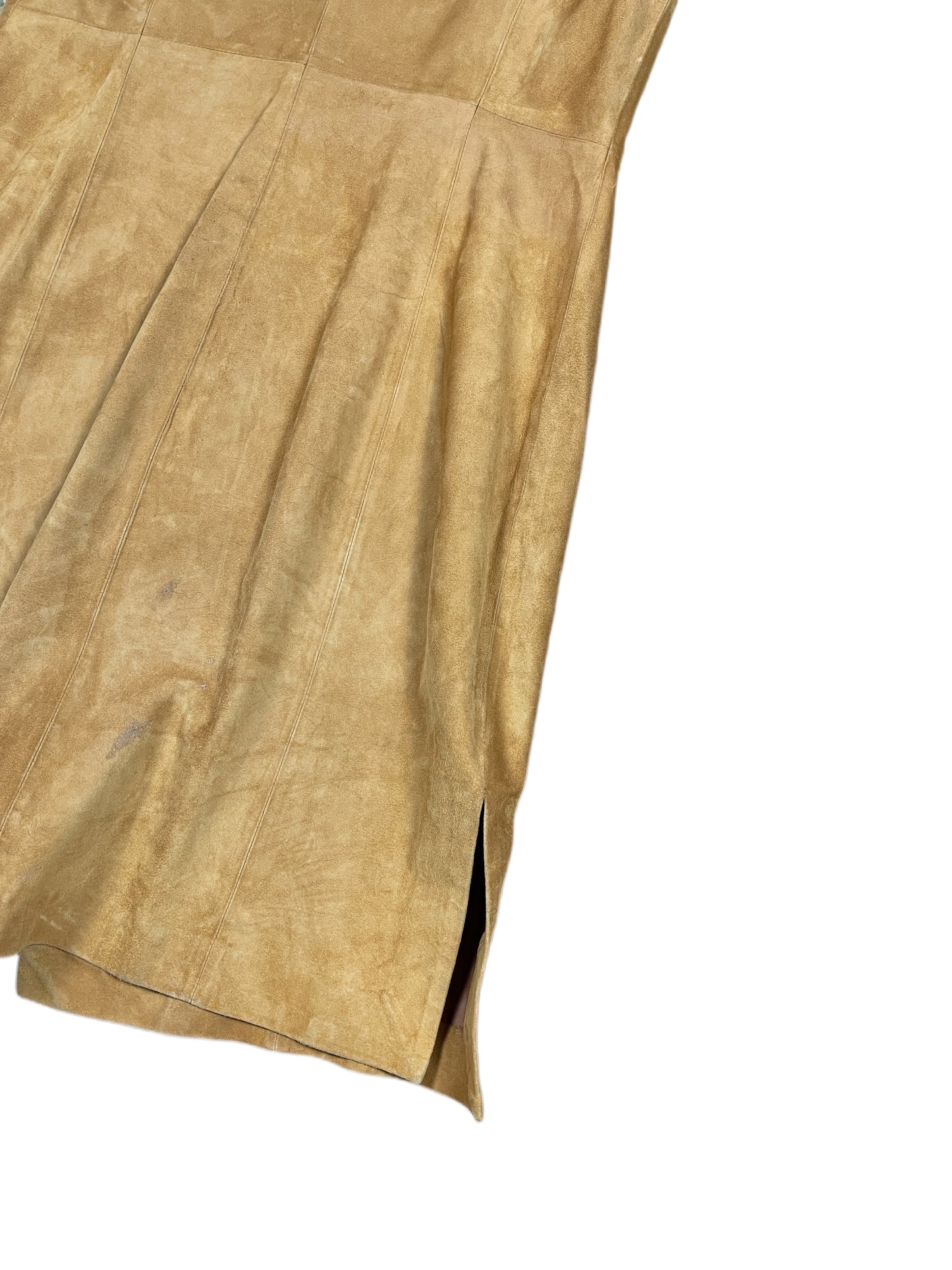 Y2k 2008 Leather Short Sleeve Dress Brown - L