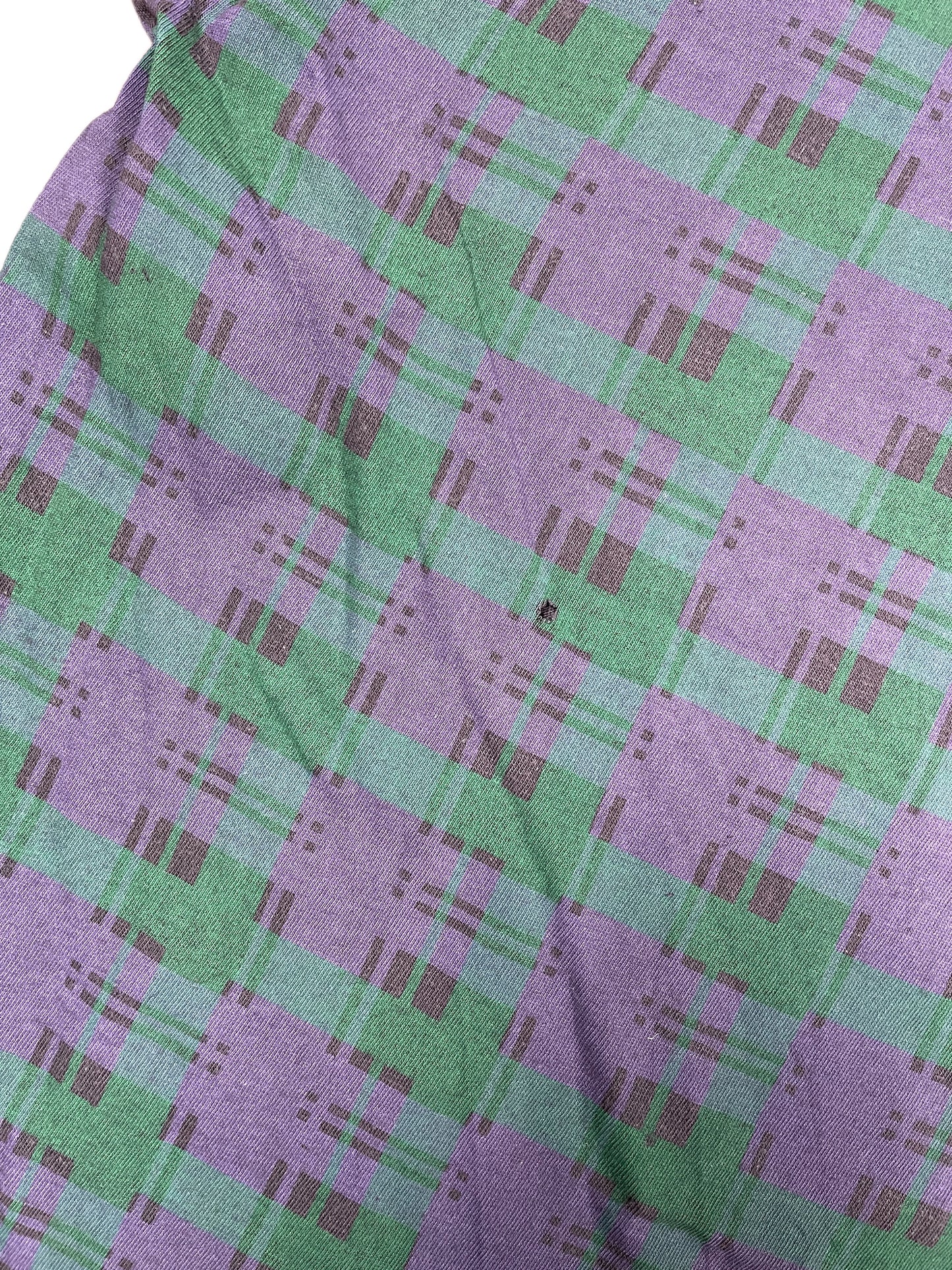 Vintage Reebok Blacktop Basketball 1990s T-Shirt checkered Green Purple - XL