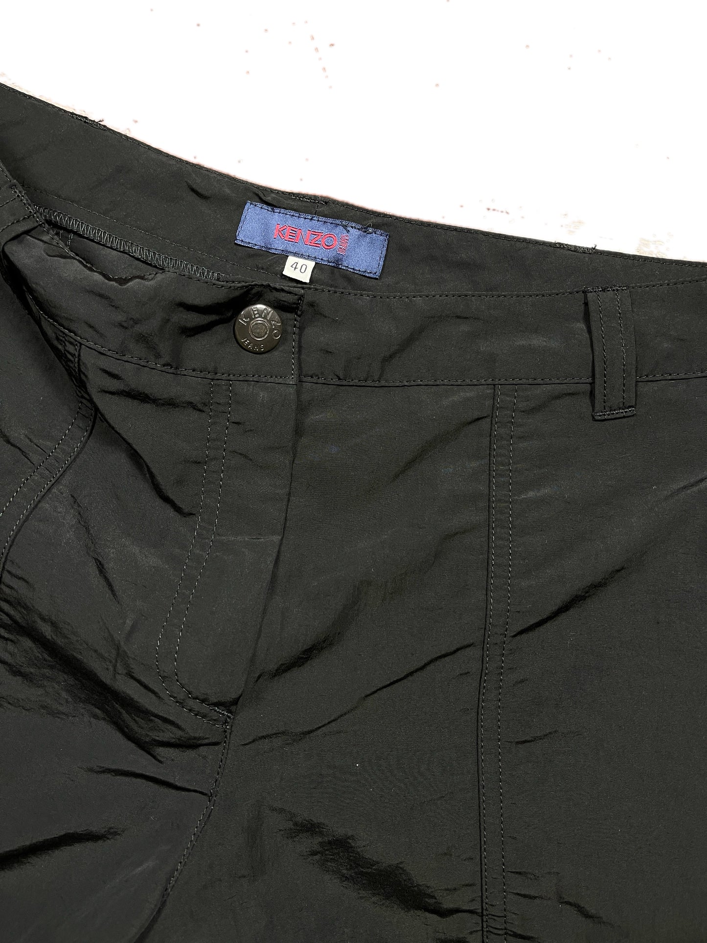 Y2k 2000s Kenzo Jeans Nylon Sport Pants Black L