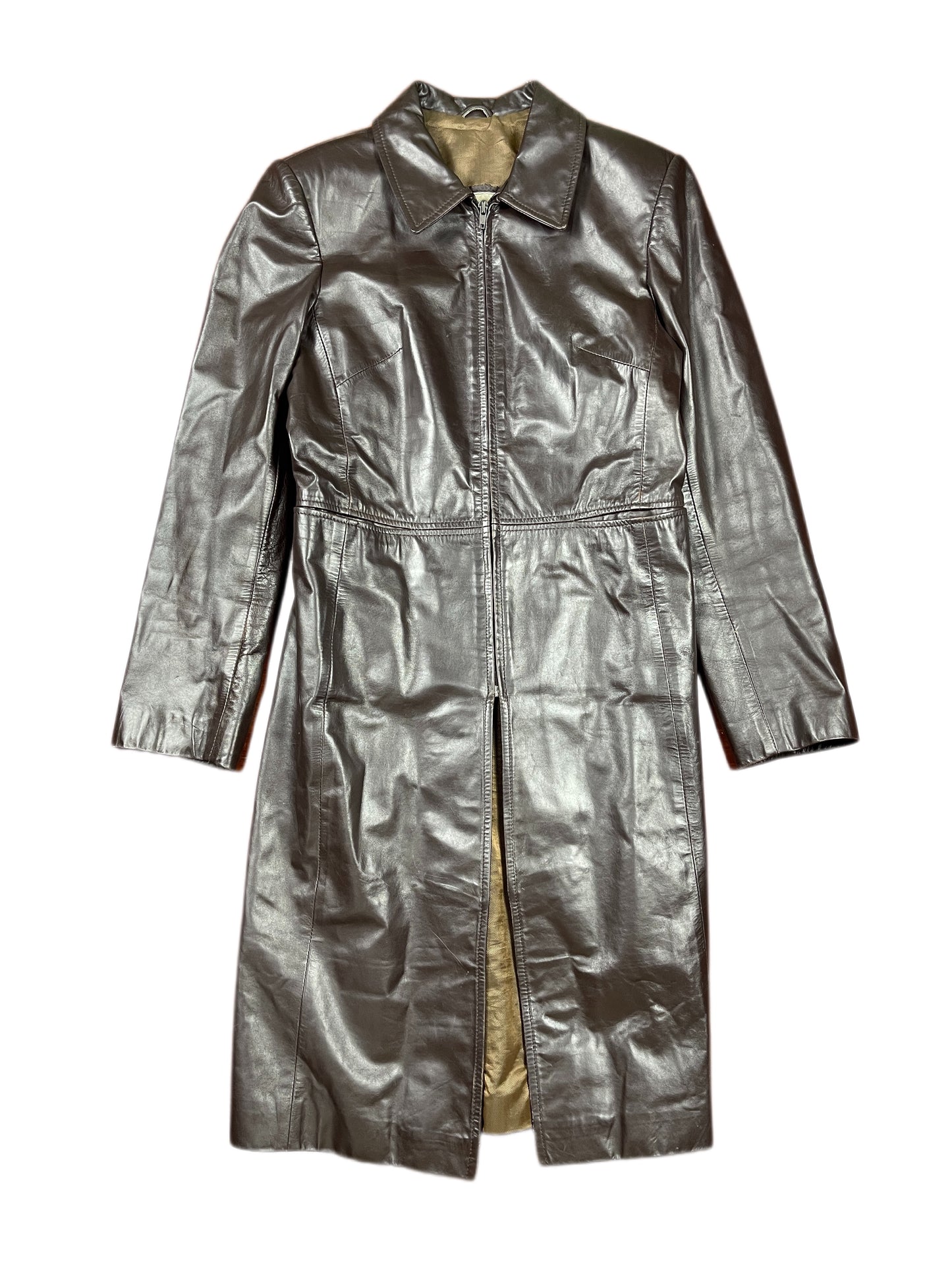 Vintage Imperio Clandestino Leather Coat Brown - L