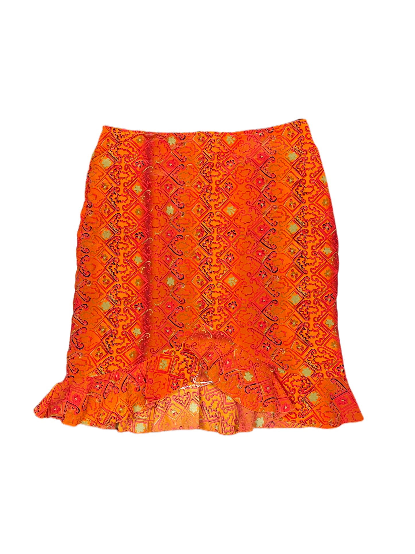 Vintage Midi Skirt Orange - L