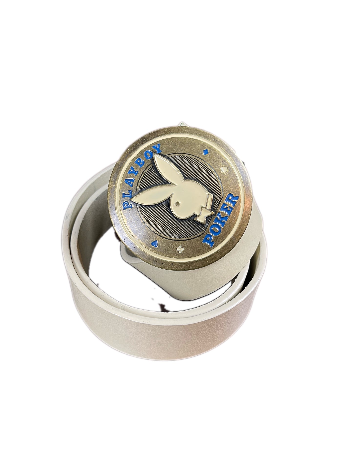 Y2k Playboy Leather Belt Cream 2004