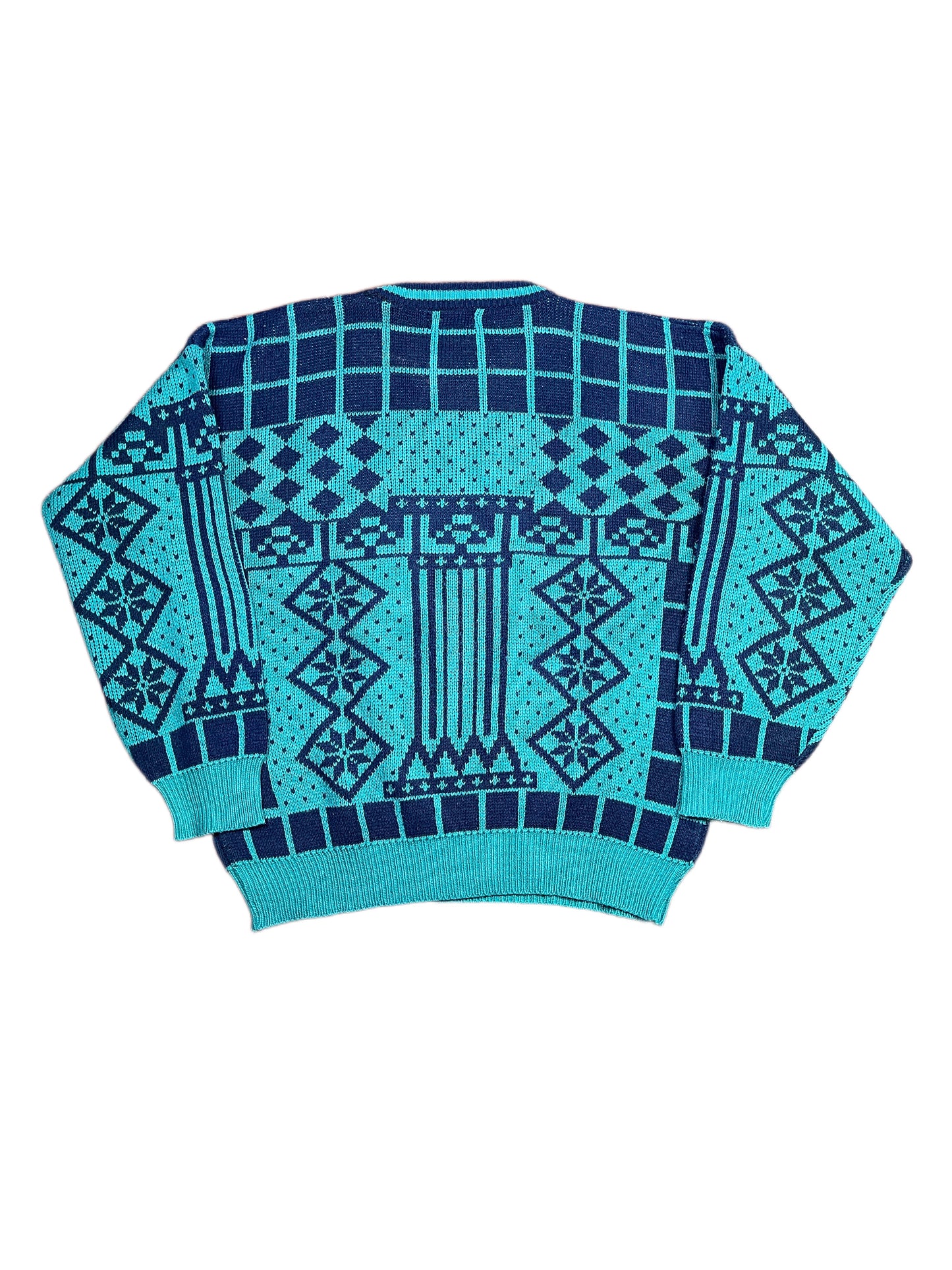 Vintage Club Libre Knitted Sweatshirt Blue Turquoise - M