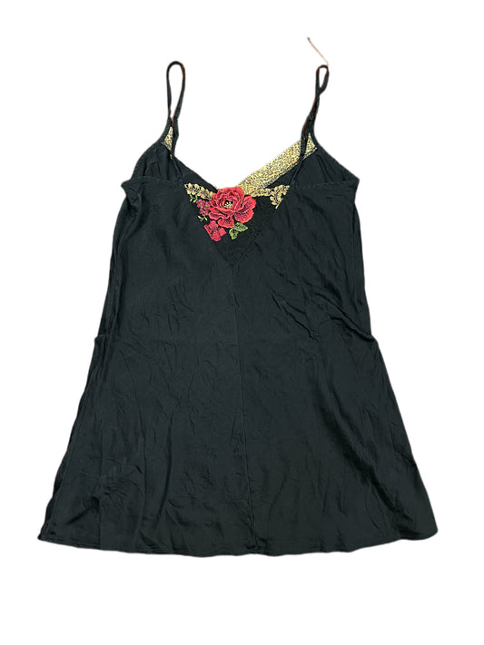 Vintage Sleeveless Silk Dress Black - M/L