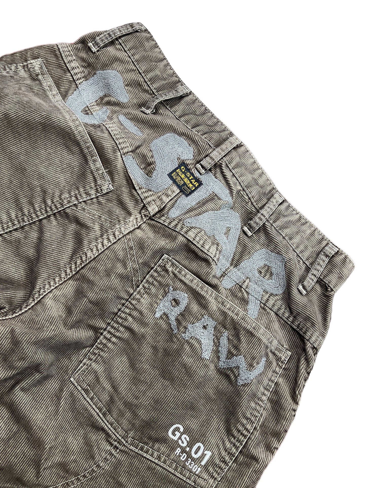 Y2k G-Star Corduroy Bootcut Pants Brown - M