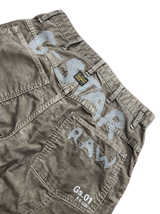 Y2k G-Star Corduroy Bootcut Pants Brown - M