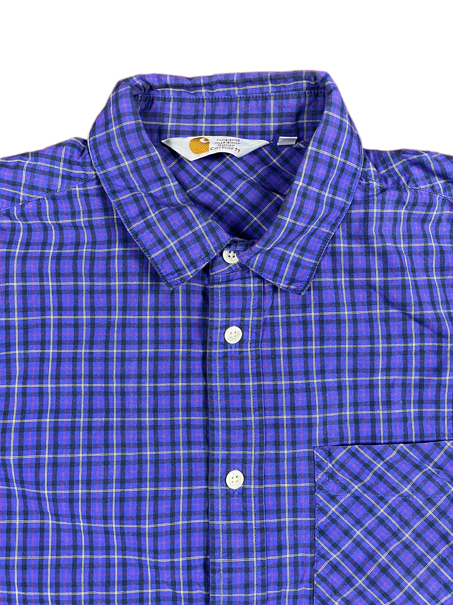 Carhartt Long Sleeve Shirt Checkered Blue Purple - L