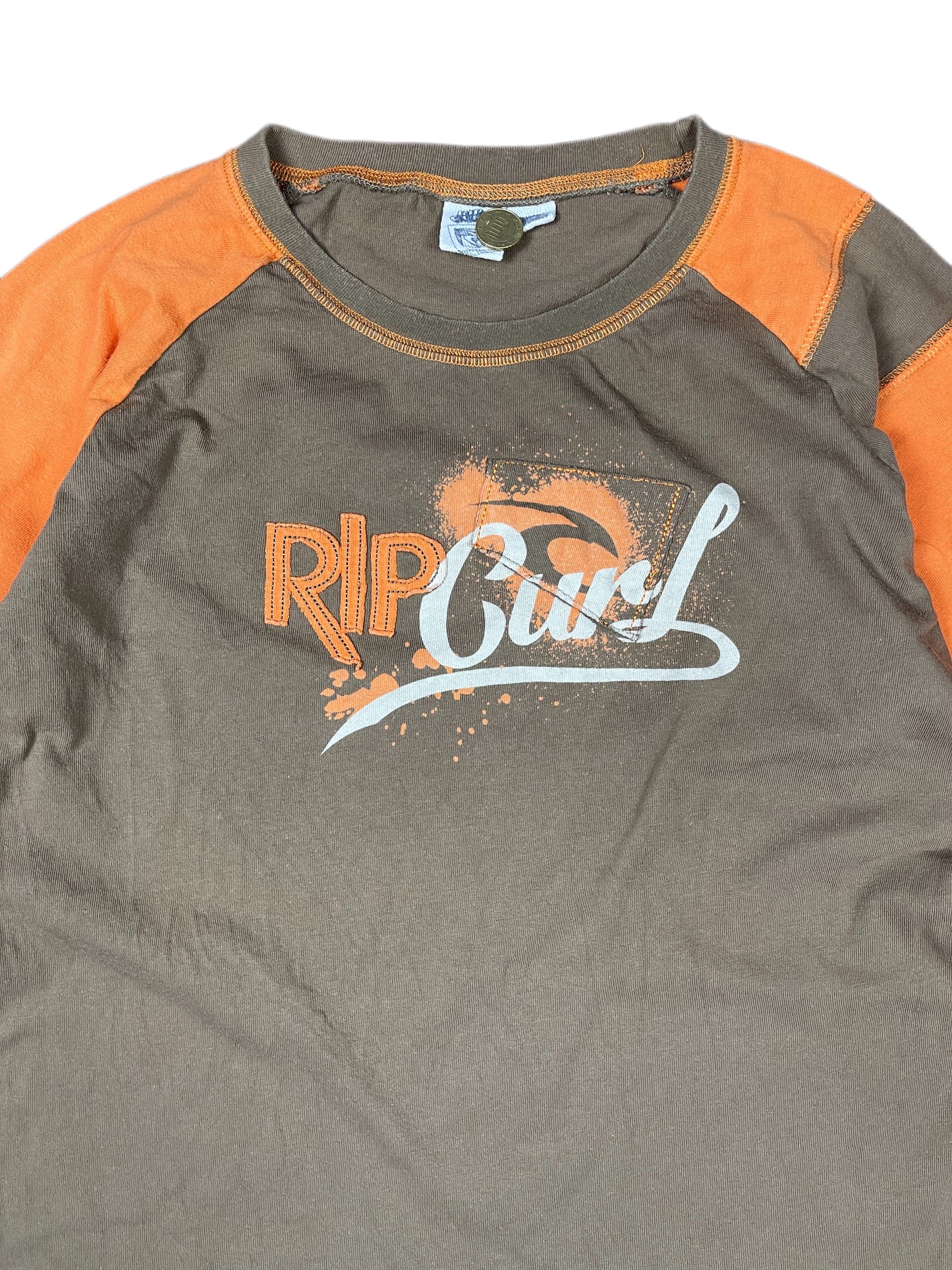 Y2k Rip Curl Longsleeve Brown Orange - XS