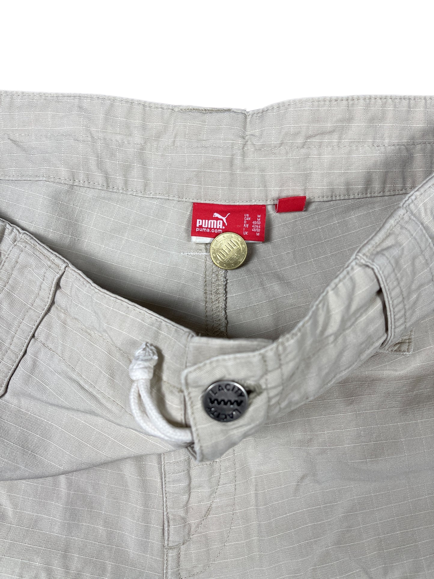 Y2k 2000s Puma Cargo Capri Pants Beige - M
