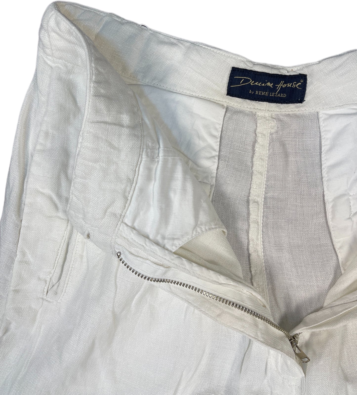 Rene Lazard Pants White Linen M
