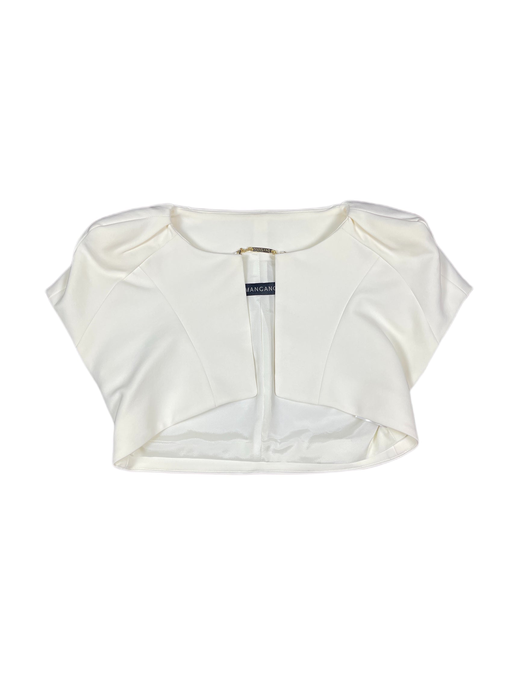Mangano Short Sleeve Bolero White Creme - L