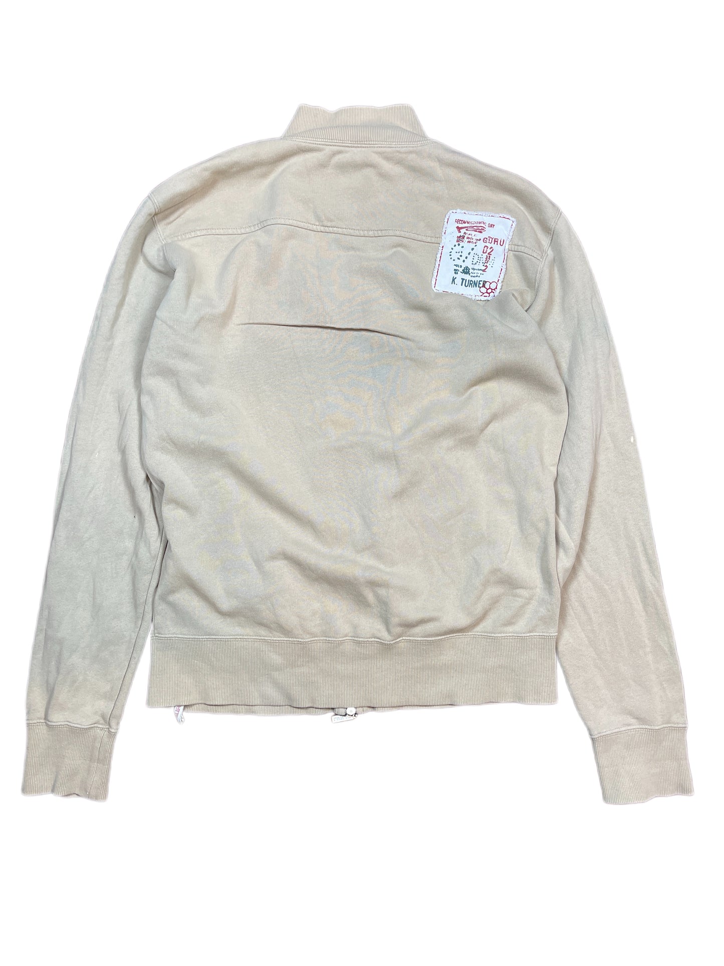 Y2k Guru Zip Sweatshirt Beige - XL