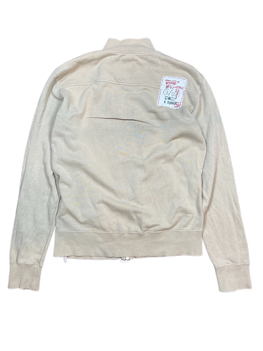 Y2k Guru Zip Sweatshirt Beige - XL